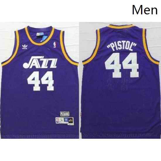 Jazz 44 Pete Maravich Purple Pistol Soul Swingman Stitched NBA Jersey
